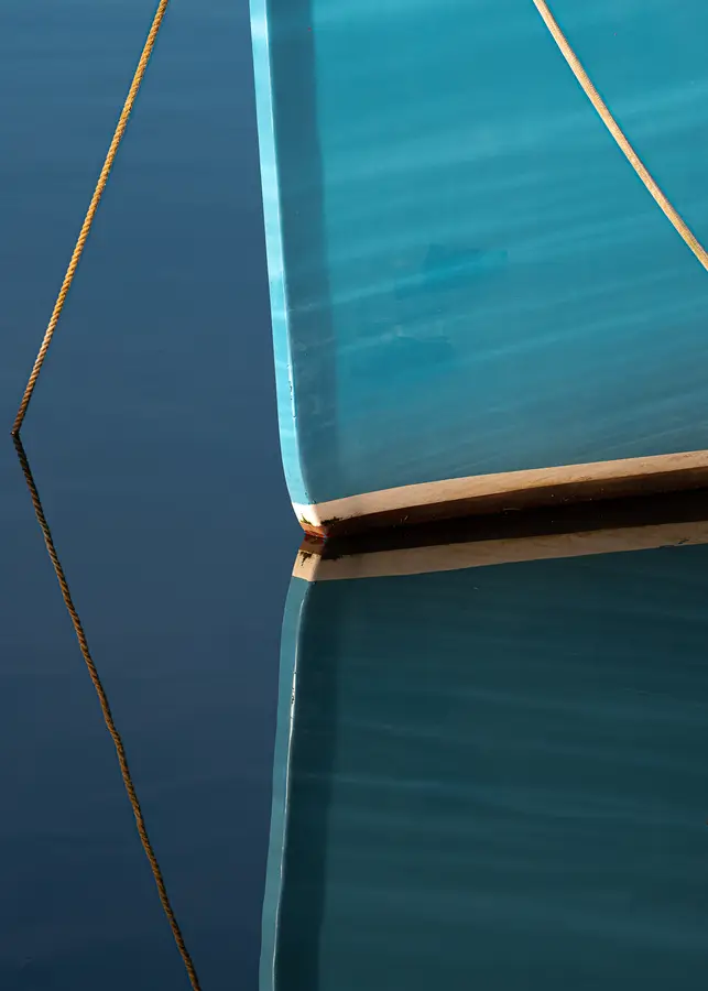 Turquoise Boat Abstract